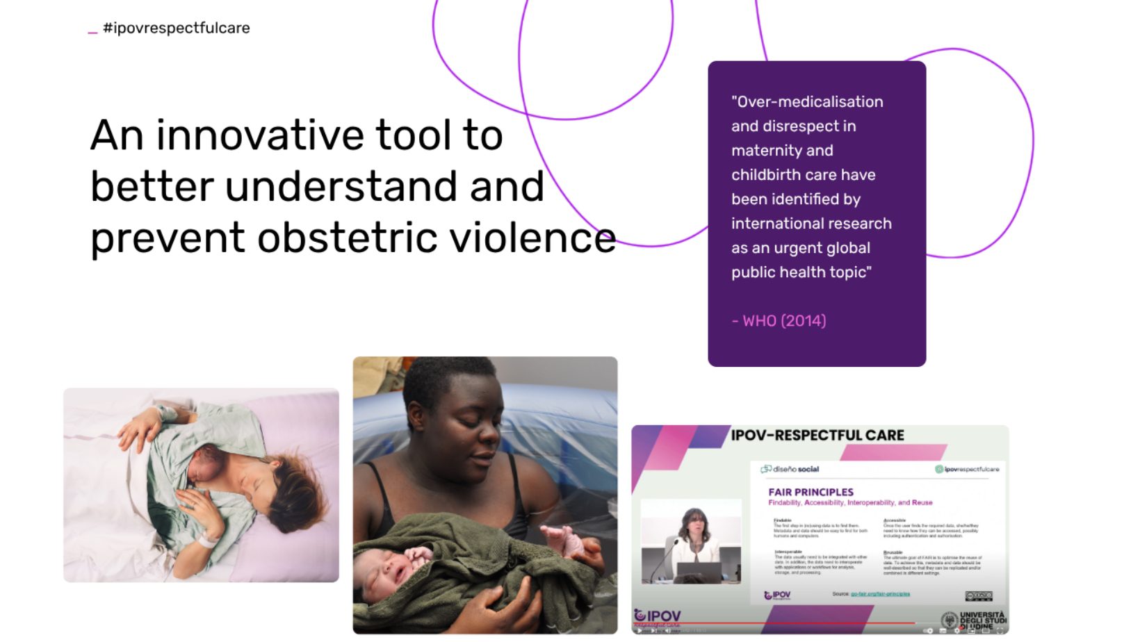 This project intends to bring attention to obstetric violence and respectful maternity and childbirth care by implementing a concrete tool to bridge academic research and public policy, training for health professionals, women’s perspectives and public engagement on the matter.
